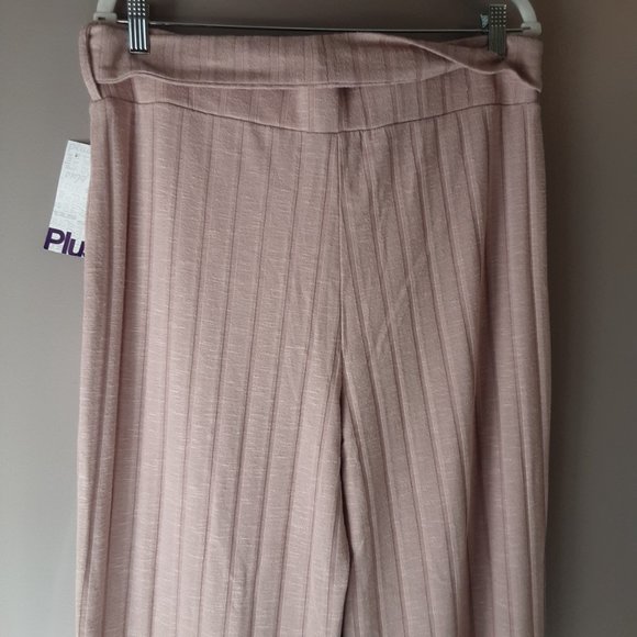 Adyson Parker New Suede Touch Wide Leg Ribbed Pants ElasticTie Waist NWT Size XL - Picture 9 of 16